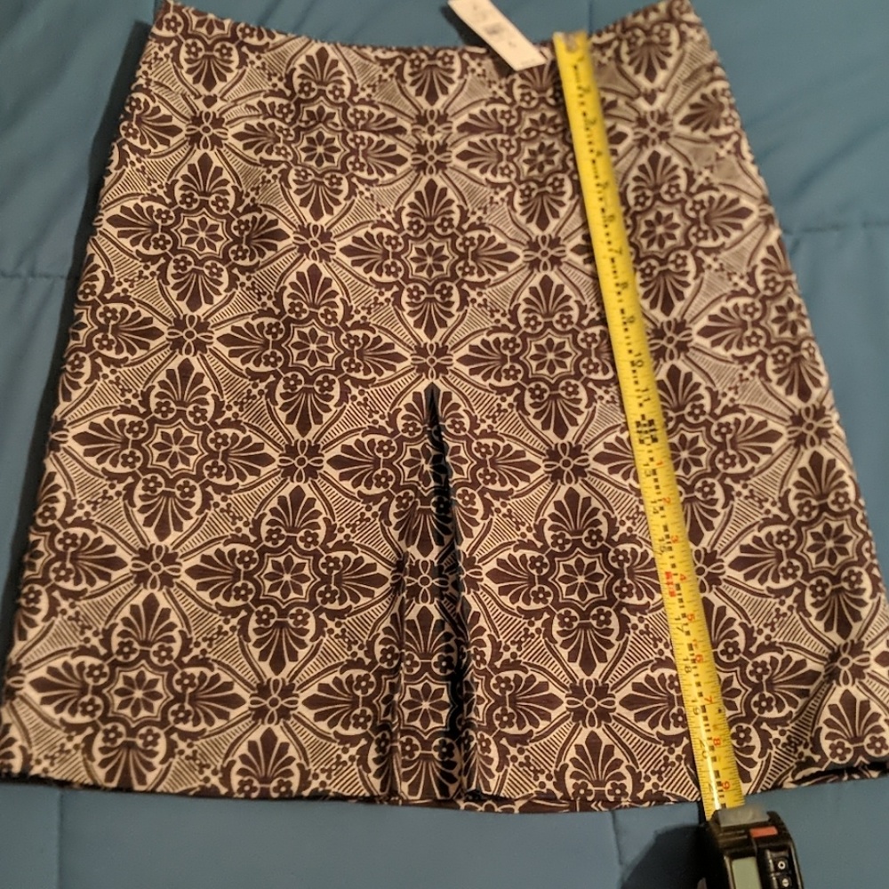 ANN TAYLOR LOFT SIZE 6 BROWN & CREAM SKIRT